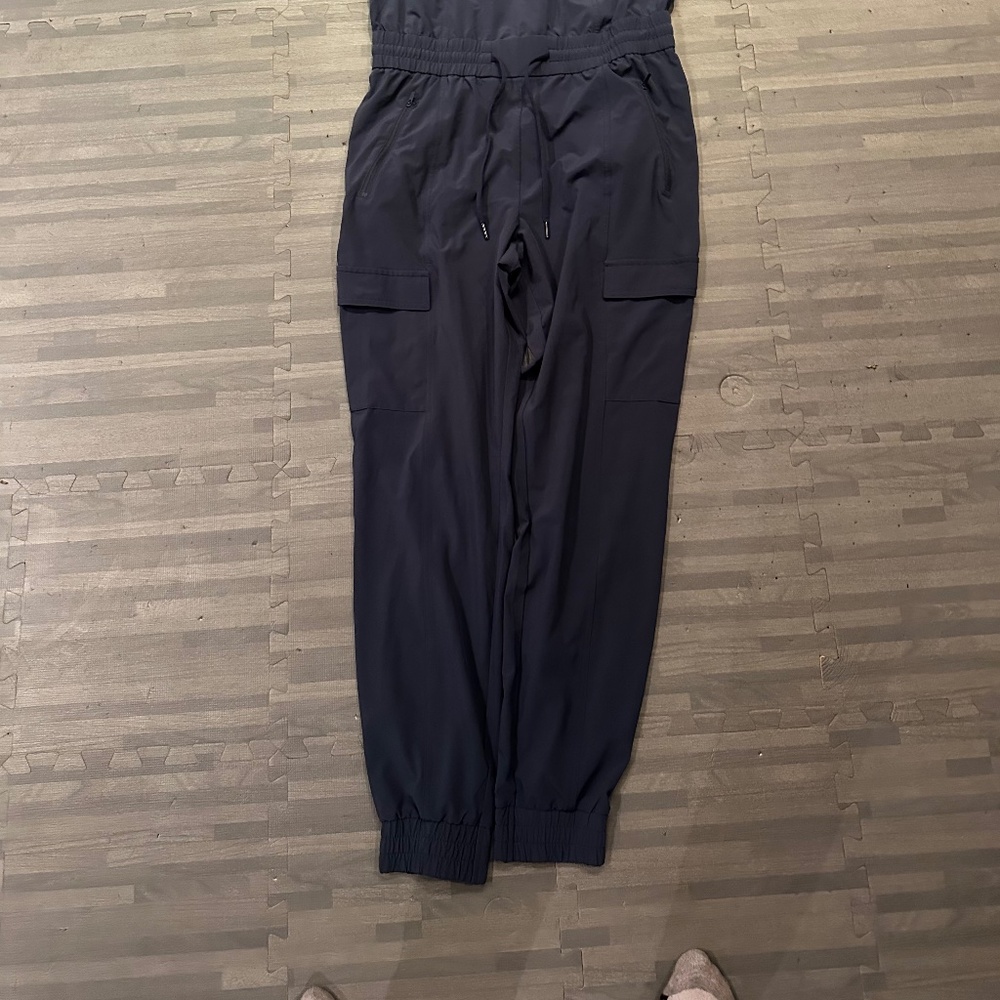 Athleta Gray Strappy Back Performance Jumpsuit Si… - image 2